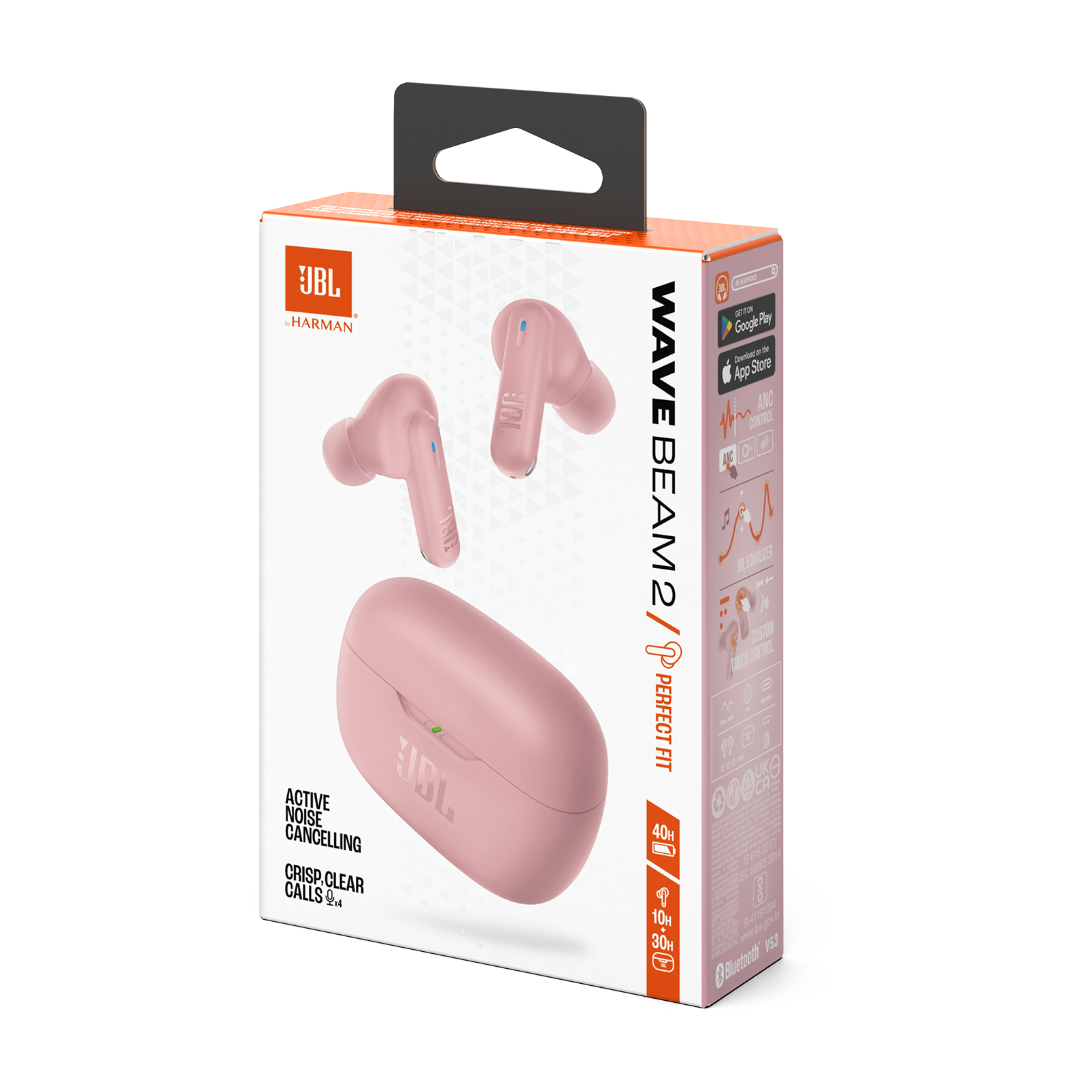 JBL Wave Beam 2 - Pink - True Wireless Noise Cancelling Earbuds - Detailshot 15